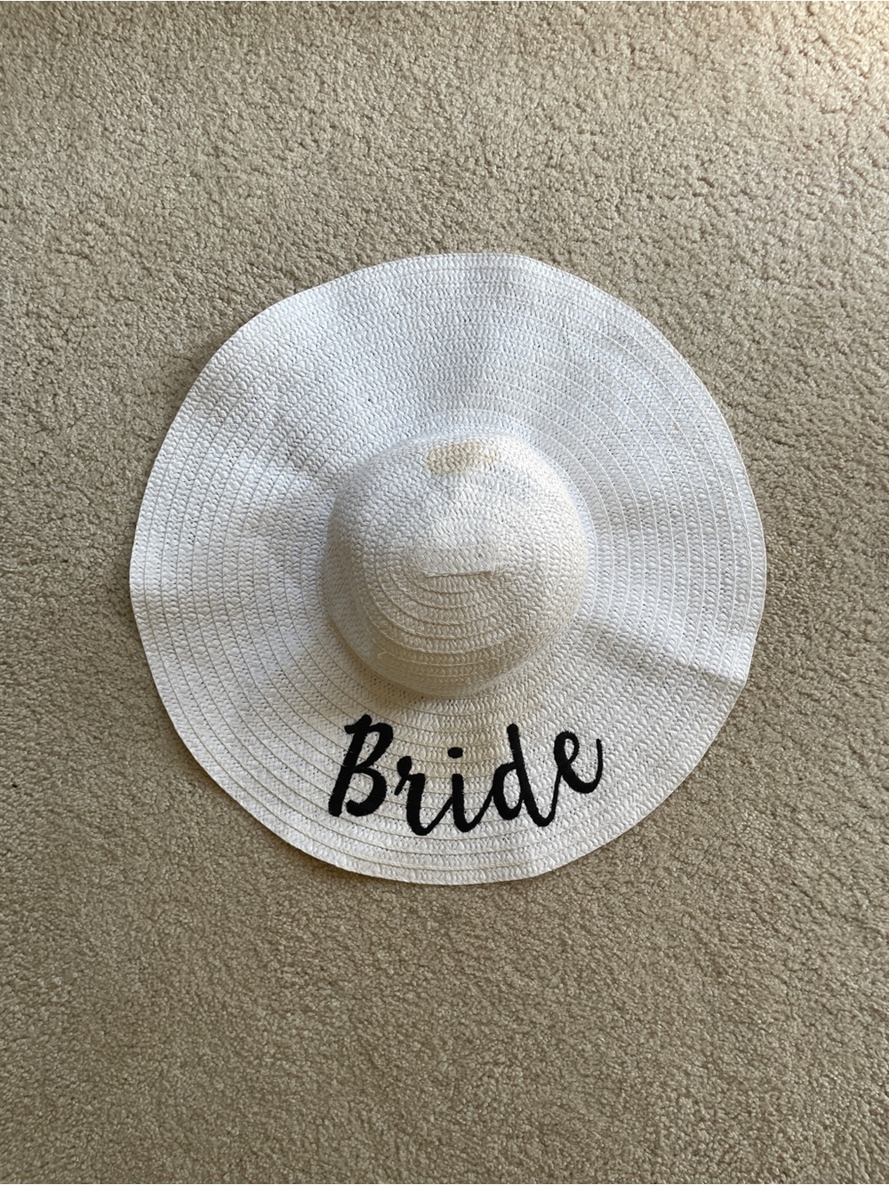 White Wide-Brim 'Bride' Sun Hat